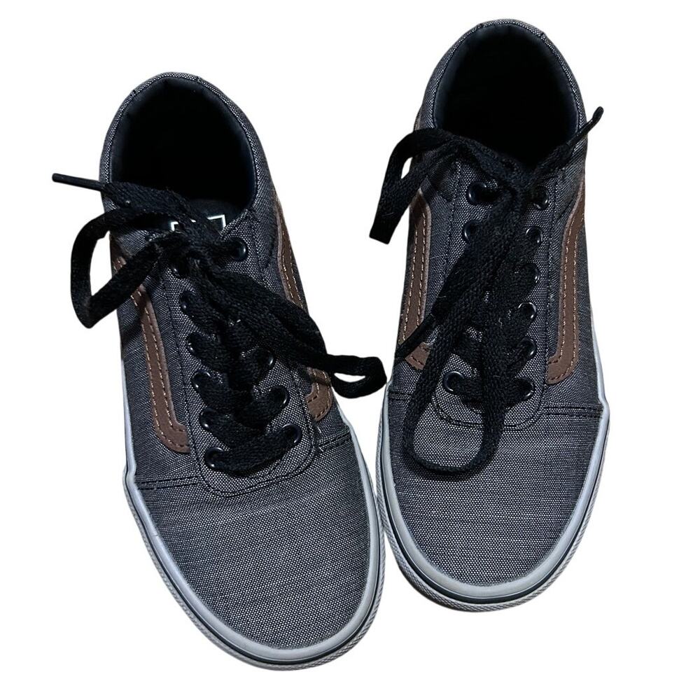 VANS | Boy's Youth Size 12 Denim like Lace Tie Shoes Sneakers
